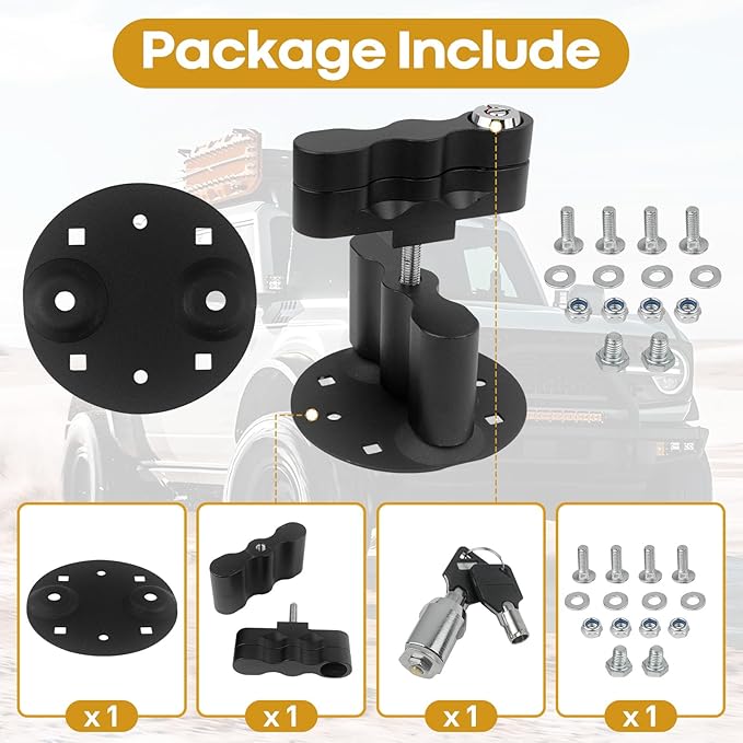 Upgraded RX-LOX-PM Pack Mount with Keys Locking Fit for Rotopax Mounting Kit Compatible with Gasoline Pack & Water Pack Fuelpax Standard Pack, Black
