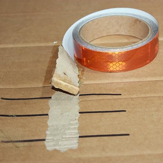 Non Fading Reflective Tape Brown Outdoor Waterproof 1 inch Wide, High Visibility Safety Warning Reflector Sticker Strips (15 feet)