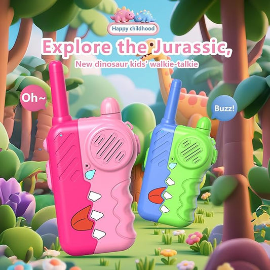 Pink Kids Walkie Talkies 2 Pack for Girls - 1000 Feet Long Range with Clear Sound, Anti-Loss Lanyard, Adjustable Volume Knob & Flashlight, Durable Birthday Gifts for 3-8 Year Old (3 AAA Batteries)