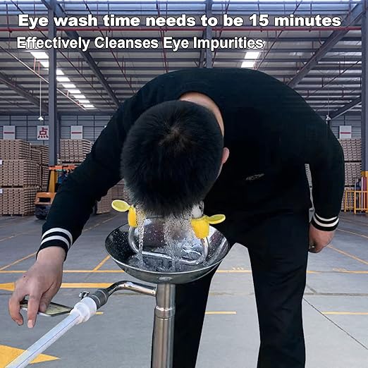 Eye Wash Station Emergency Wall-Mounted - Yeipower Portable First Aid Eyewash Station Kit Stainless Steel Eye Irrigation