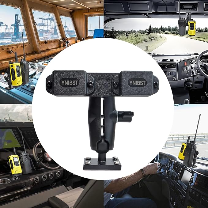 Universal Ham Radio Holder,Drill Base Mount W/Self-Tapping Screws&Adhesive Bottom,for Motorola Talkabout Cobra BaoFeng Kenwood Portable Walkie Talkie