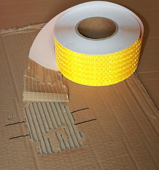 Industrial Reflective Tape Yellow 3 inch for Bikes, Outdoor Waterproof High Visibility Safety Warning Adhesive Stickers Strips (166 feet)