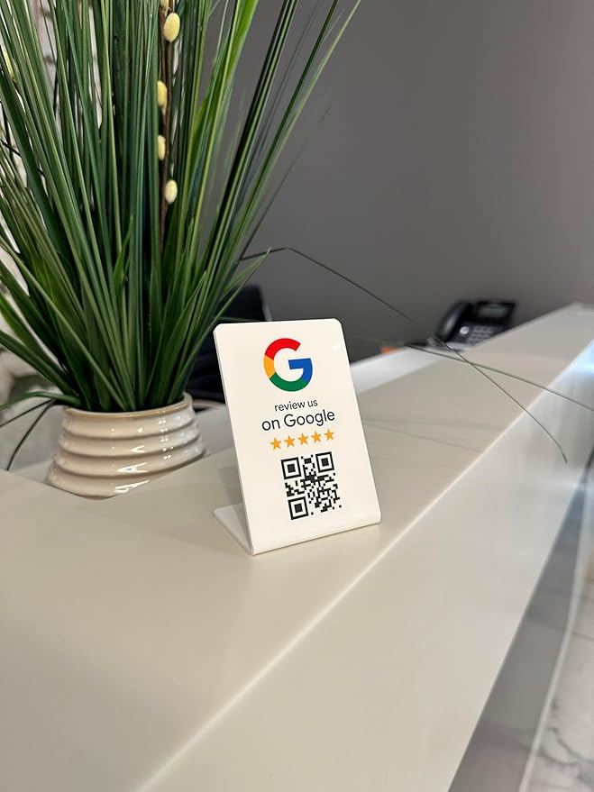 Google Review Stand - NFC & QR Code, Easy Setup, For All Businesses (10-Pack)