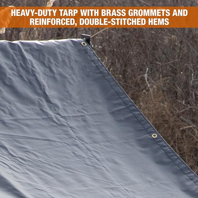 Buyers Products DTR7512 Aluminum Tarp System with Mesh Tarp, 7-1/2 x 12 Feet – Dump Body Tarp Kit, Heavy Duty Double-Stitched Hems, Brass Grommets, Telescoping Roller, Complete Hardware Included