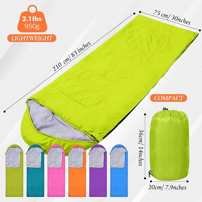 Macarrie 6 Pack Bulk Sleeping Bags for Homeless Donation, 0 Degree Waterproof Sleeping Bags with Compression Sack for Adults Winter Cold Weather Care Camping Hiking Emergency