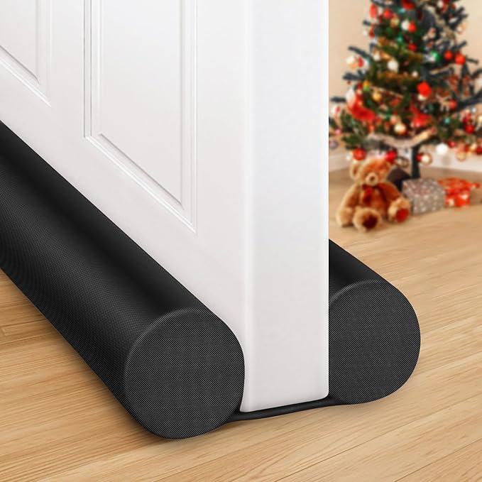 MAXTID Door Draft Stopper for Bottom of Doors Large Door Sweep Under Door Light Blocker Adjustable 34" Black