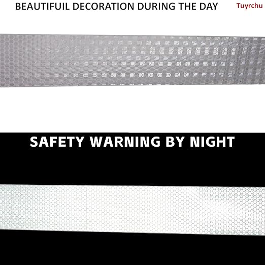 Industrial Reflective Tape White 2 inch Wide, Outdoor Waterproof High Visibility Safety Warning Adhesive Strips (66 feet, 5 Rolls)
