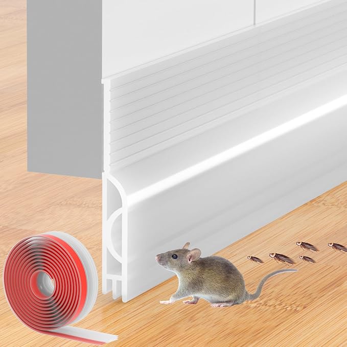 Door Draft Stopper for Bottom of Door, Adjustable Weather Stripping Door Seal for Cold Insulation, Under Door Sweep for Exterior & Interior Doors, Door Bottom Seal Blocker Noise (39inch,Transparent)