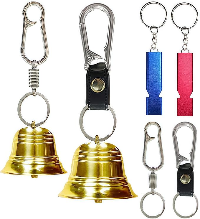 2 Inch Loud Bear Bells, Solid Brass Set, Cycling, Fishing, Mountaineering Self-Defense Gear