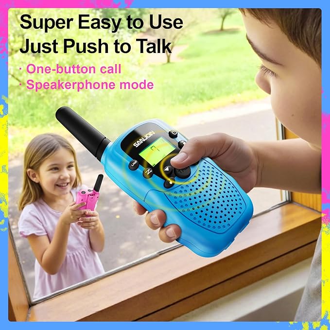 Walkie Talkies for Kids Toys Stocking Stuffers for Kid Boys Girls 4-6, 3 Miles Range Walkie Talkie to Camping, Outdoor, 4 Year Old Girl Birthday Gifts for 3 4 5 6 7 8 9 Year Old Boy Girl Gifts Age 6-8
