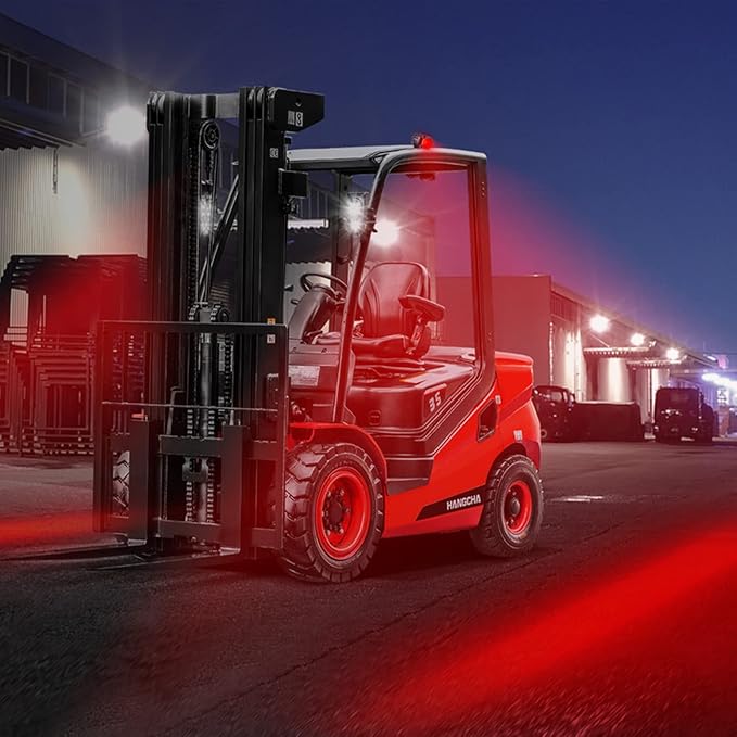 eTzone New LED Forklift Light Red LED Straight Line Forklift Safety Light 10W DC 10-80V Warehouse Hazardous Area Warning Light - 2 Pack