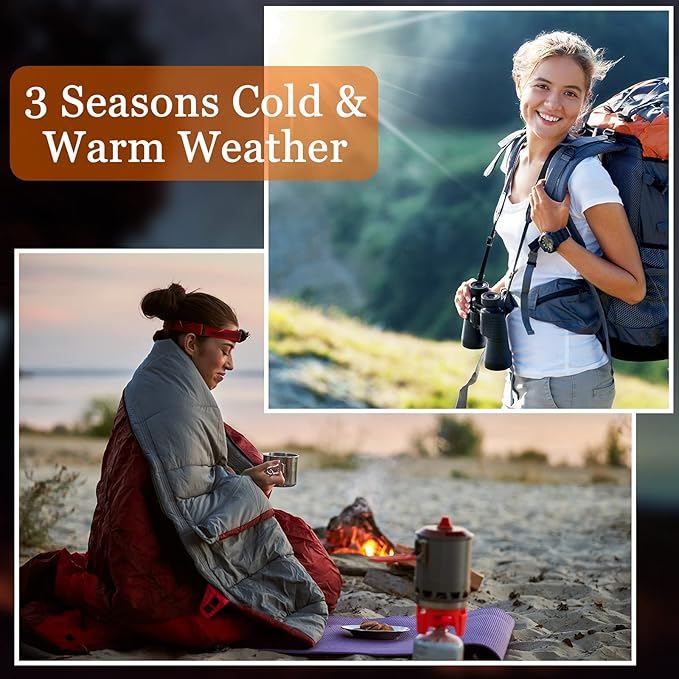 Macarrie 10 Pcs Bulk Sleeping Bags for Homeless Donation Shelter Adults 0 Degree Waterproof Sleeping Bags with Compression Sack for Cold Weather Emergency Hiking Camping Warm