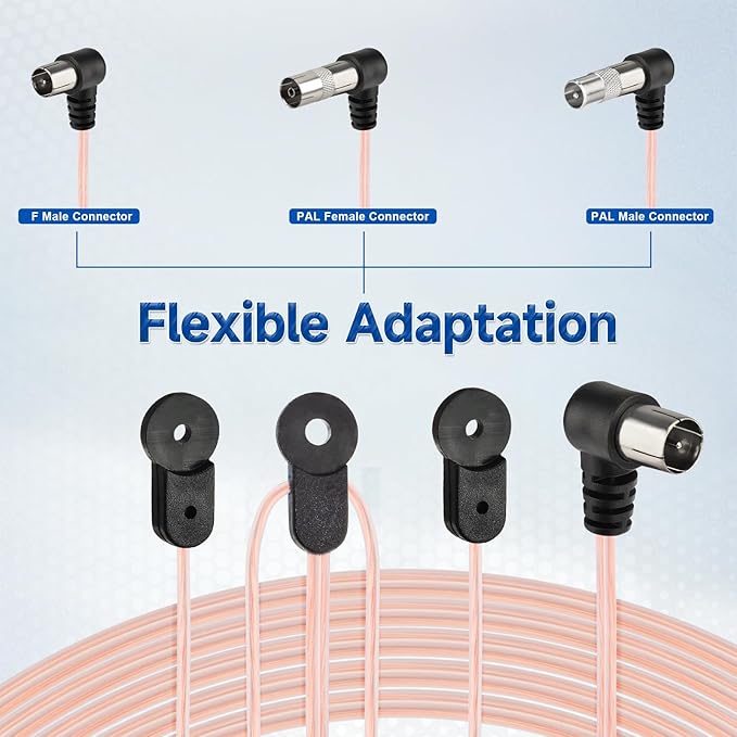 FM Radio Dipole Antenna Indoor AM Loop Antenna 75 Ohm FM Antennas for Yamaha Marantz Pioneer Onkyo Indoor Bluetooth Home Stereo Receiver AV Audio Video Home Theater Receiver Tuner