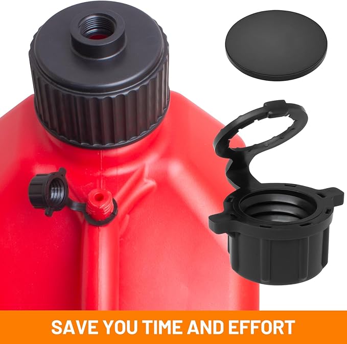 Practical Refueling Set with 2 PCS Gas Can Hoses, 1 PCS Hose Bender, and 4 Vent Caps Compatible with 3/5/5.5 Gallon VP Fuel Jug Suitable for Racing and Home Use