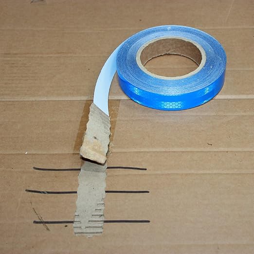 Non Fading Blue Reflective Tape 1 inch Wide, Outdoor Waterproof High Visibility Warning Industrial Marking Tape, Safety Stickers (168 feet)