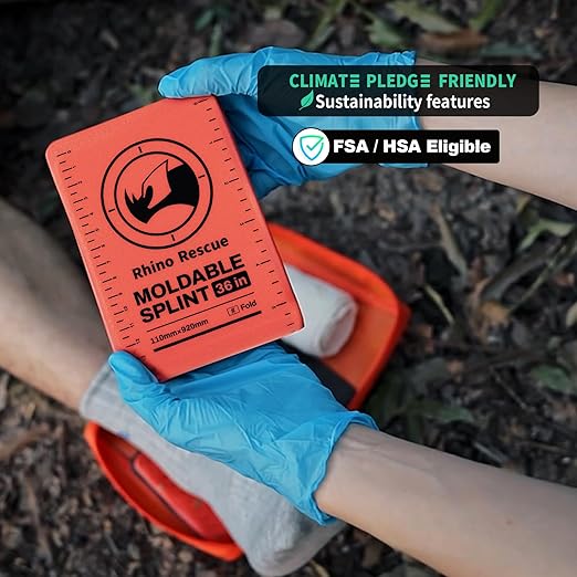 RHINO RESCUE First Aid Splint 36" X 4.3" Orange-Gray, Keep Bones in Position (6, Splint Bundle)
