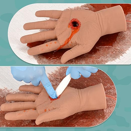 Hand Wound Packing Trainer Kit,GSW Through, Stop The Bleed Training, Bleed Control Kit for Medical Classes - Medium