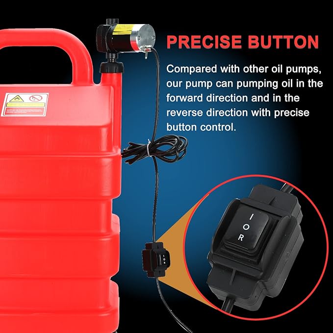 110V Automatic Gasoline Fuel Transfer Pump with Forward and Reverse Pumping, 2.3/3.7 GPM Portable Self-priming Fuel Oil Transfer Pump for Gasoline, Diesel, Kerosene, Biodiesel and More