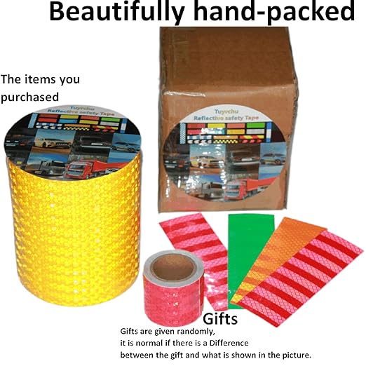 Yellow Reflective Tape 6 inch Wide for Trucks, Outdoor Waterproof High Visibility Safety Warning Reflector Sticker Strips (68 feet)