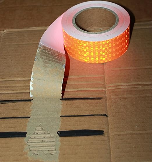 Orange Reflective Tape Outdoor Waterproof 2 inch, High Visibility Warning Industrial Marking Tape, Safety Stickers (68 feet)