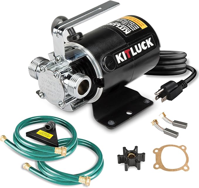 Water Transfer Pump, 115V 1/10HP 330GPH Utility Water Pump Electric With 2 * 6ft Suction Hose, Portable Small Water Pump For Pool Draining, Removing Water From Rain Barrel, Aquariums, etc.
