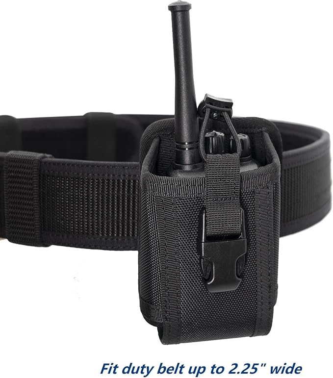 TACNEX Universal Radio Holster Tactical Two Ways Radio Holder Compact Elastic Walkie Talkies Pouch Nylon Case w/MOLLE Strap Duty Belt Clip for Police Leo Security Firefighter Rescue EMS EMT Military