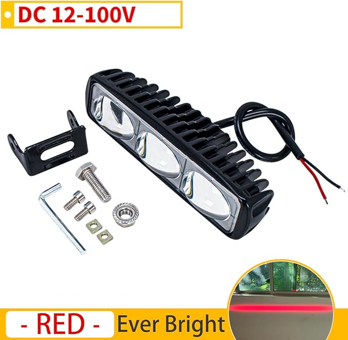 3-Lens High-Brightness Forklift Warning Light, Red LED Forklift Safety Light, 30W DC 12V-100V, Adjustable Beam & Easy Installation for AGV, Warehouse & Industrial Vehicles (2Pcs)