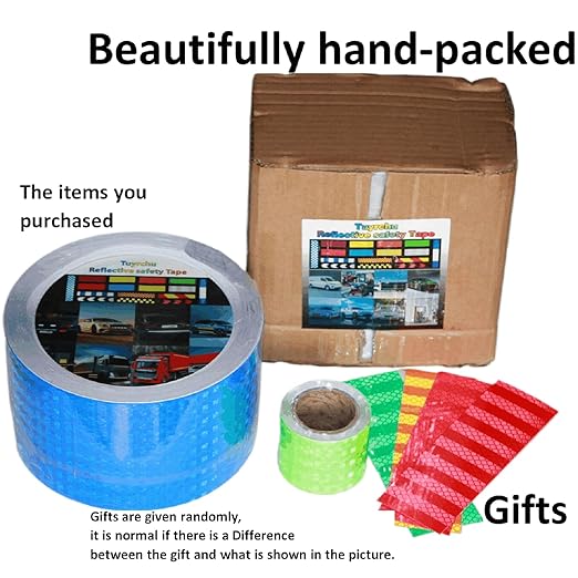 Industrial Reflective Tape Blue 4 inch Wide, Outdoor Waterproof High Visibility Safety Warning Reflector Sticker Strips (168 feet)