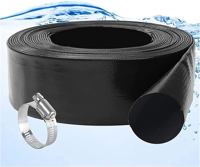 Eastrans 1-1/4in x 25 FT Pool Backwash Hose with 2 Hose Clamps,Extra Heavy Duty Discharge Hose,Drain and Filter Pump Hoses for Swimming Pool,Super wear-resistant,weather blast