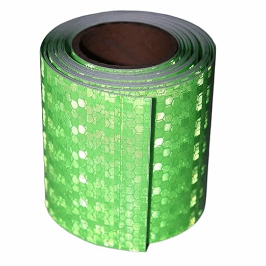 Green Reflective Tape Outdoor Waterproof 3 inch, High Visibility Warning Industrial Marking Tape, Safety Stickers (11 feet)