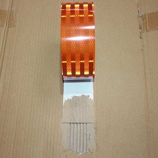 Non Fading Brown Reflective Tape Outdoor Waterproof 2 inch Wide, High Visibility Warning Industrial Marking Tape, Safety Stickers (168 feet)