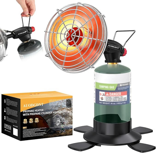 Portable Propane Heater,9200BTU Outdoor Patio Heater with Self Ignition and Gas Cylinder Holder for Tent, Camping, Winter Fishing, Garage,Hiking(Fuel Cylinder not included)