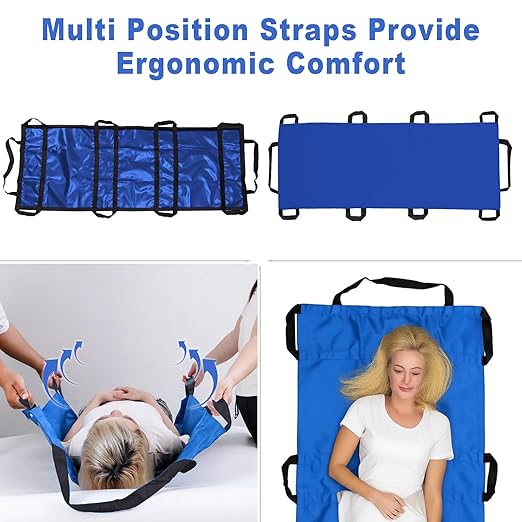 Portable Transport Stretcher with 10 Handles – Lightweight Dog Stretcher & Gurney, Patient Animal Mover for Emergency Casualty Evacuation, 300lbs Capacity (Blue) Large