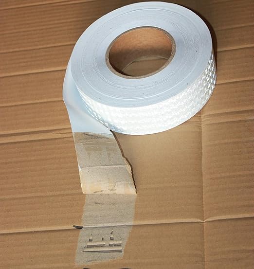 White Reflective Tape Outdoor Waterproof 2 inch Wide, High Visibility Warning Industrial Marking Tape,Safety Stickers (168 feet)