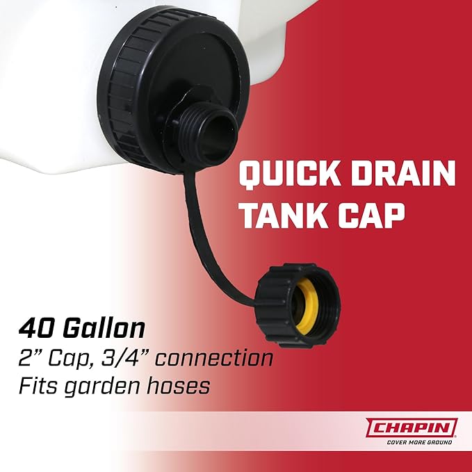 Chapin USA 98142: 40-Gallon Water Storage Tank, Utility Water Tank, Water Supply, for Farms, Acreage, Gardens, Orchards, Translucent White