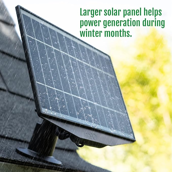 8W Solar Panel for Ring Stick Up Cam, Stick Up Cam Pro, Spotlight Cam Plus, Spotlight Cam Pro - Black