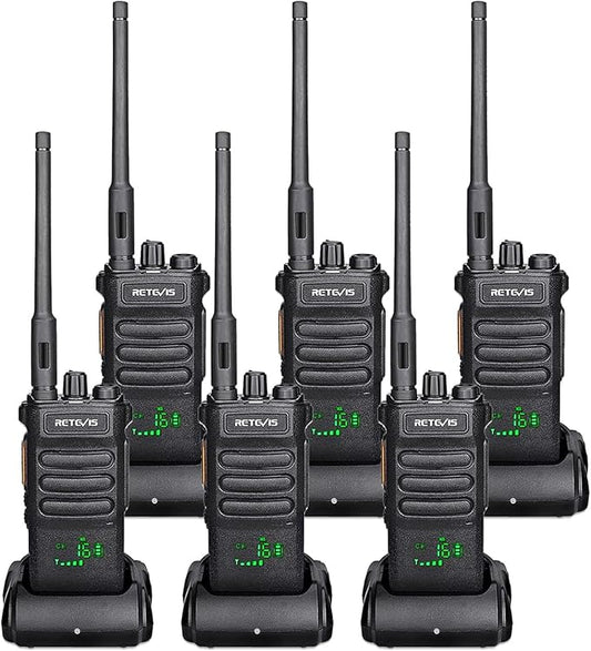 Retevis RT86 Long Range Walkie Talkies for Adults, High Power Professional 2 Way Radios, Heavy Duty Two Way Radios, Shatterproof Display, 2600mAh, for Commercial Construction Warehouse(6 Pack)