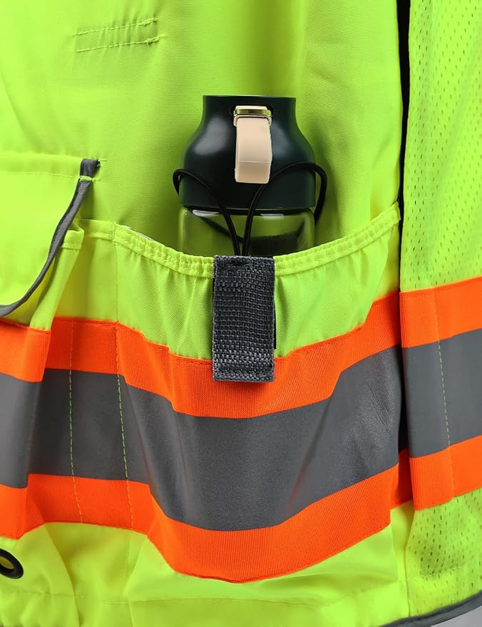 Safety Vest, Hi Vis Vests with Pockets, Class 2 High Visibility Vests,Construction Surveyor Work Vest for Men Women