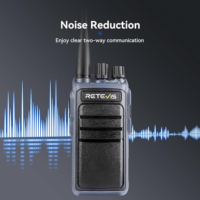 Retevis MateTalk C4 Handsfree Walkie Talkies with Mic,Smart Voice Control, Voice Activated, 2500mAh,USB-C,GMRS Repeater Capable,Professional Two Way Radio for Security Construciton Farm(4 Pack)