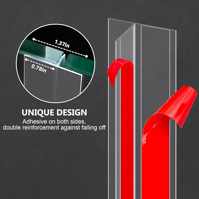 Silicone Weather Stripping Door Seal,2025 Upgraded Seal Strip for Windows Gaps, Double-Sided Strong Adhesive Design, Seal Strip for Side of Door,Sliding Door,1.37" x 20 ft, White