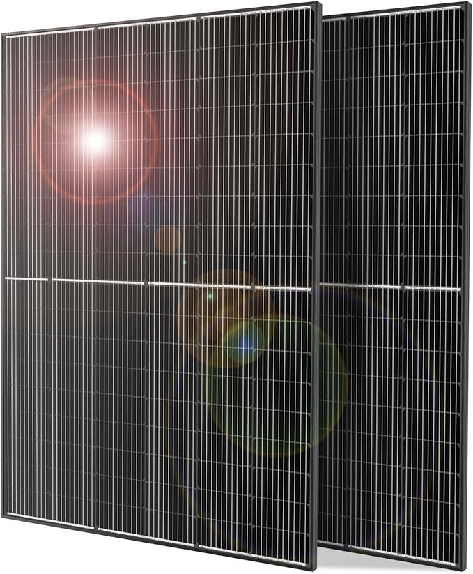 DOKIO 800W (2×400W) Monocrystalline Solar Panels (31V per Panel) for Charging 12/24V Devices, 3 m Cable, Ideal for Yard/Garden, Shed/Patio/Greenhouse Power, Off-Grid Battery Charging