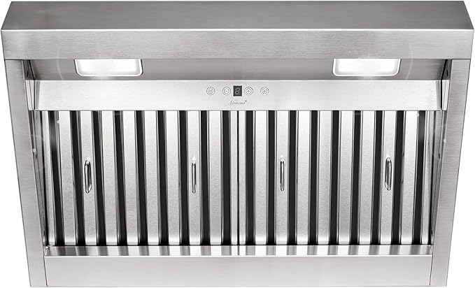 Akicon Range Hood Insert 30 Inch, Ultra Quiet, Powerful Suction Built-in Kitchen Vent Hood, Stainless Steel Ducted Stove Hood with Dimmable LED Lights, 4-Speed 600CFM