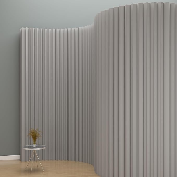 Foldable Room Divider Privacy Screens Movable Temporary Wall Space Partition, 5.25~9.19 FT Tall, 6.56~16.5 FT Width, Choice of Various Sizes and Styles(Gray)