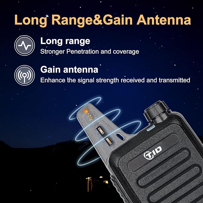 TIDRADIO TD-M8s Radios Walkie Talkies Rechargeable Two Way Radio (6 Pack) License-Free FRS Radio with 6 Way Multi Gang Charger USB Charger 2 Way Radio