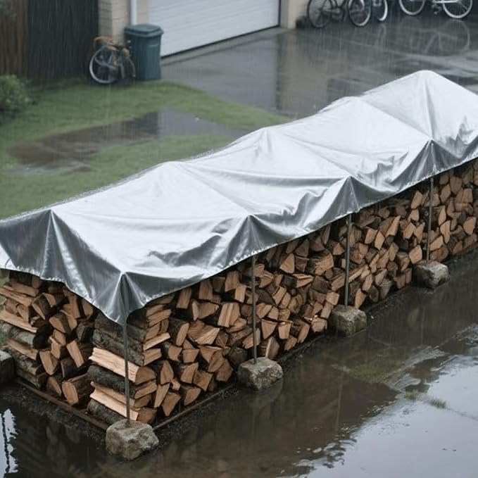 Tarps Heavy Duty Waterproof, 12 Mil Silver Heavy Duty Tarps with Grommets Reinforced Edges, UV Resistant, Tear&Fade Resistant, Large Covers for Camping Patio Roof Boat Outdoors, 14 * 20FT
