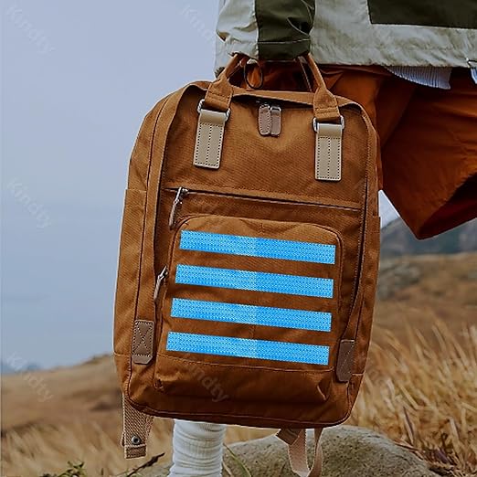 Industrial Reflective Tape Blue 1 inch Wide, Outdoor Waterproof High Visibility Safety Warning Adhesive Reflector Strips (166 feet)