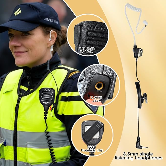 WODASEN Speaker Mic Walkie Talkie Handheld Microphone Shoulder Lapel Mics for GXT LXT GXT1000VP4 GXT1000 LXT500VP3 GXT1050VP4 LXT600 AVPH10 GMRS FRS X-Talker Radio (128-Black)