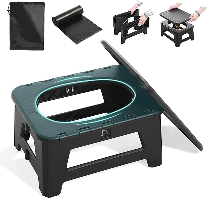 In-car Portable Toilet Collapsible Potty, Emergency Toilet, Temporary Potty For Outdoor Camping, Road Trips, Traffic Jams, Boating And Fishing