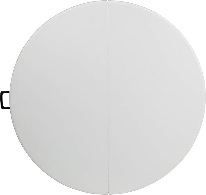 Flash Furniture Freeman 4' Round Plastic Folding Table with Carrying Handle, Plastic Foldable Table for Indoor/Outdoor Events, White