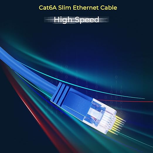 Rapink Patch Cables Cat6a 7ft (24 Pack) Slim, Cat6a Ethernet Patch Cable 10G Support, Snagless Cat 6 Patch Cable for Patch Panel to Switch, Flexiable Cat 6a Ethernet Cable with Gold Plated